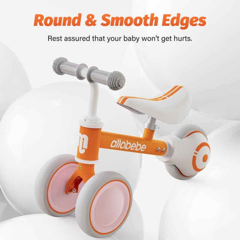 allobebe Baby Balance Bike-Cute Toddler Bikes 12-36 Months Toys for 1 Year Old Gift Bike to Train Baby from Standing to Running with Adjustable Seat Silent & Soft 3 Wheels - Image 5